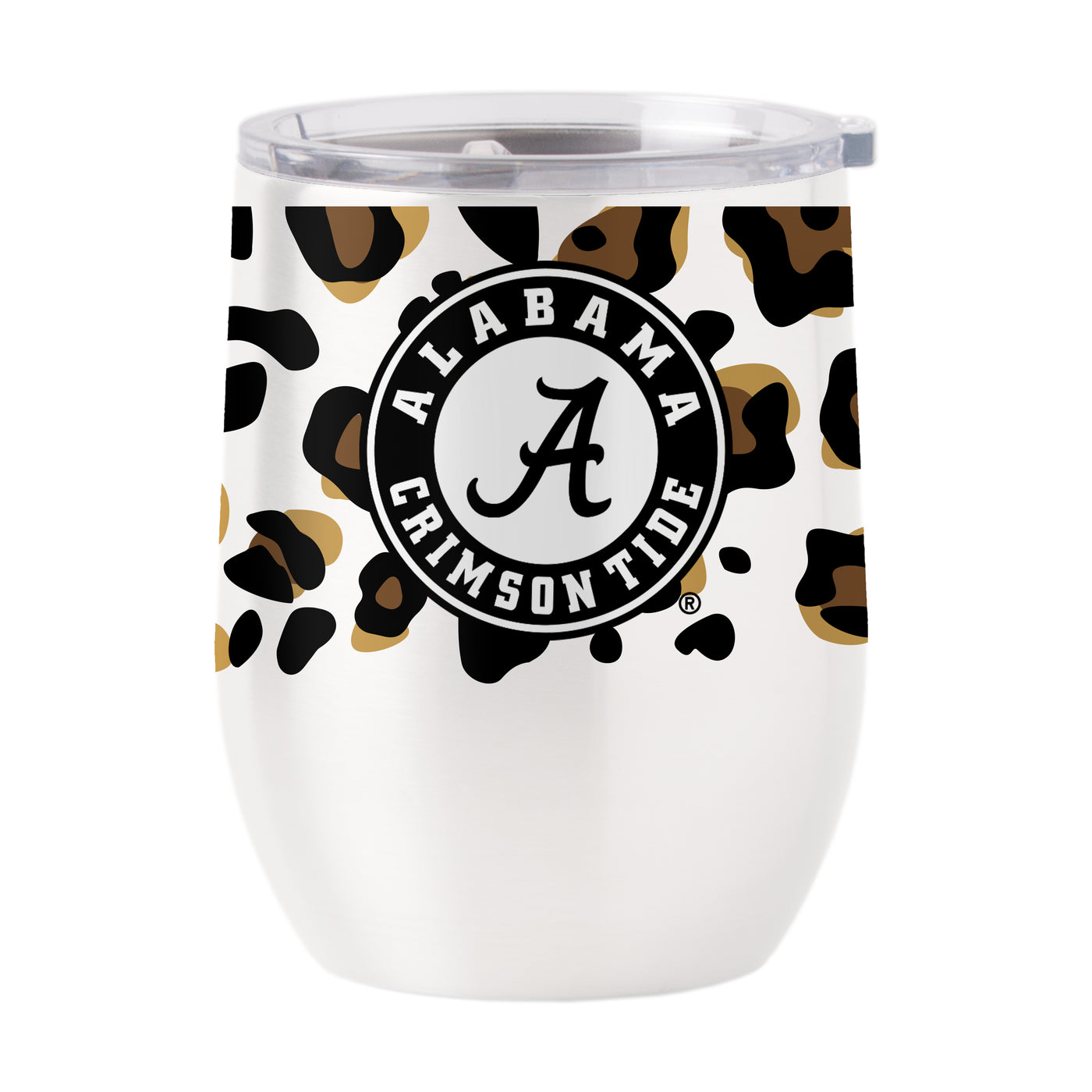 Alabama 16oz Neutral Leopard Stainless Curved Beverage