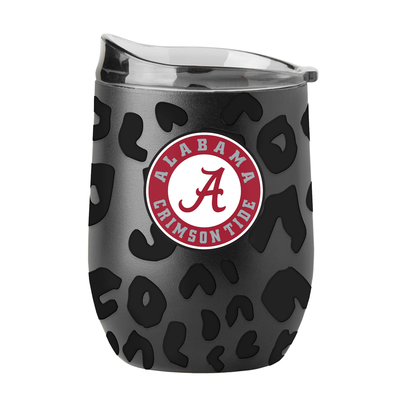 Alabama Leopard 16oz Black Powder Coat Curved Beverage - Logo Brands