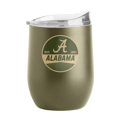 Alabama 16oz Badge Powder Coat Curved Beverage