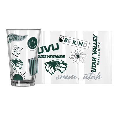 Utah Valley University 16oz Native Pint Glass