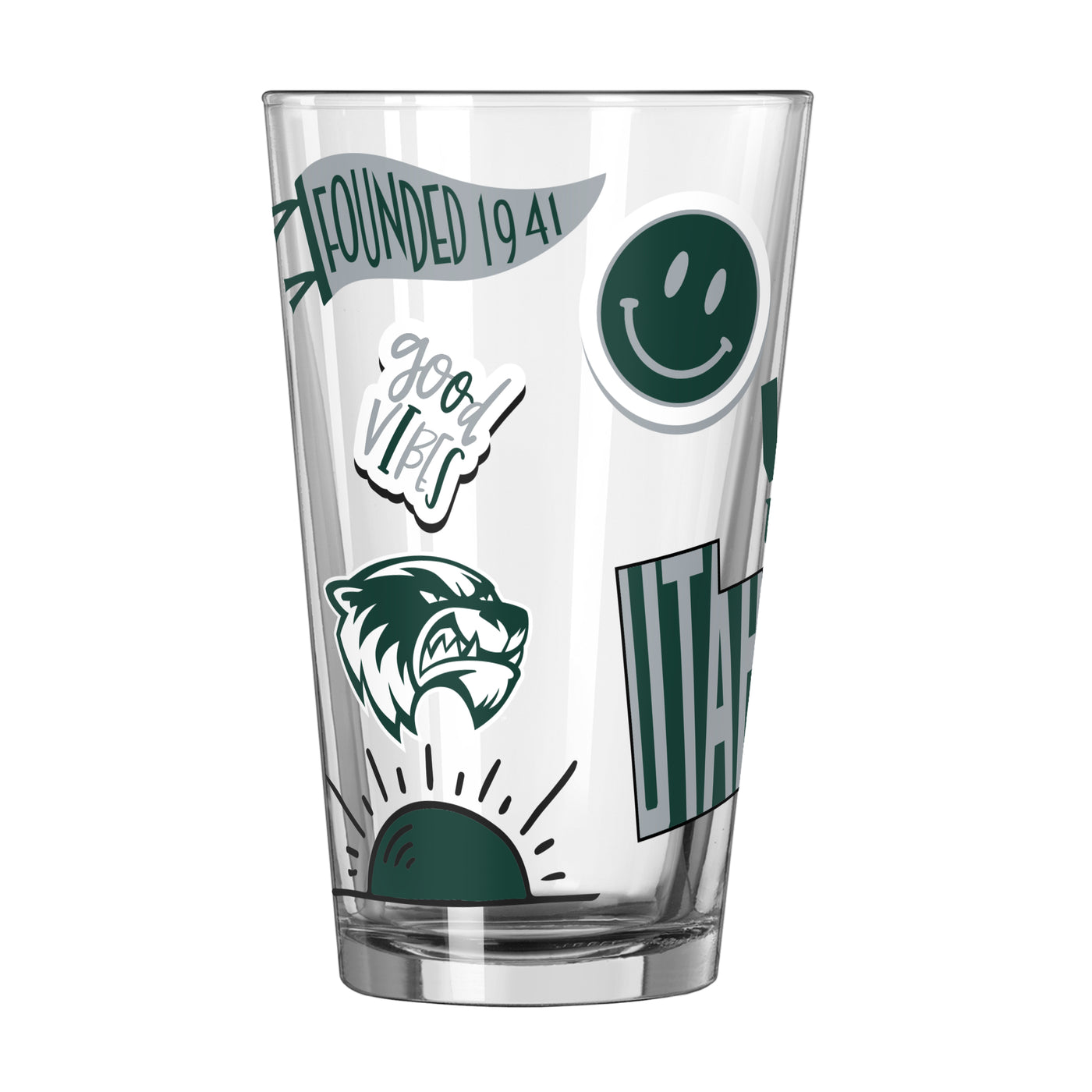 Utah Valley University 16oz Native Pint Glass