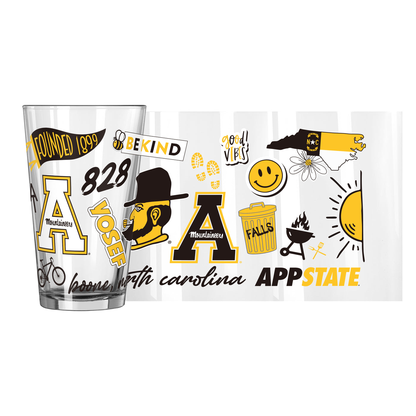 Appalachian State 16oz Native Pint Glass
