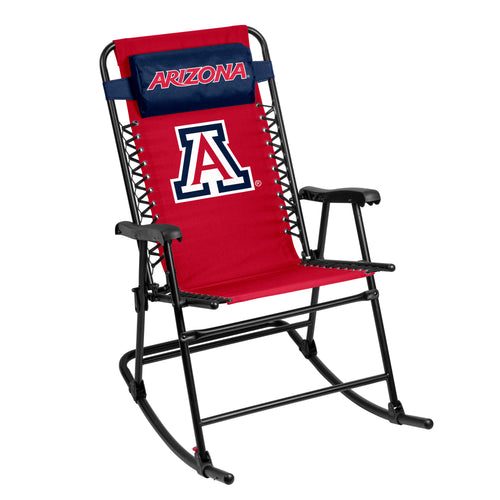 Arizona Bungee Rocker by Logo Brands, a comfortable furniture piece with a woven bungee seat and sturdy frame, perfect for relaxing.