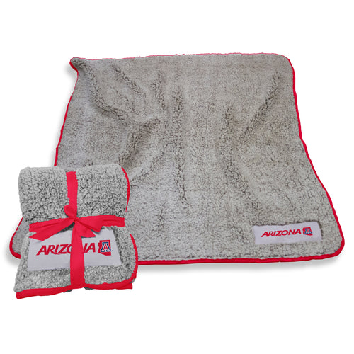 Arizona Red Trim Frosty Fleece blanket by Logo Brands, showing a soft, cozy fleece with red trim and Arizona-themed design.