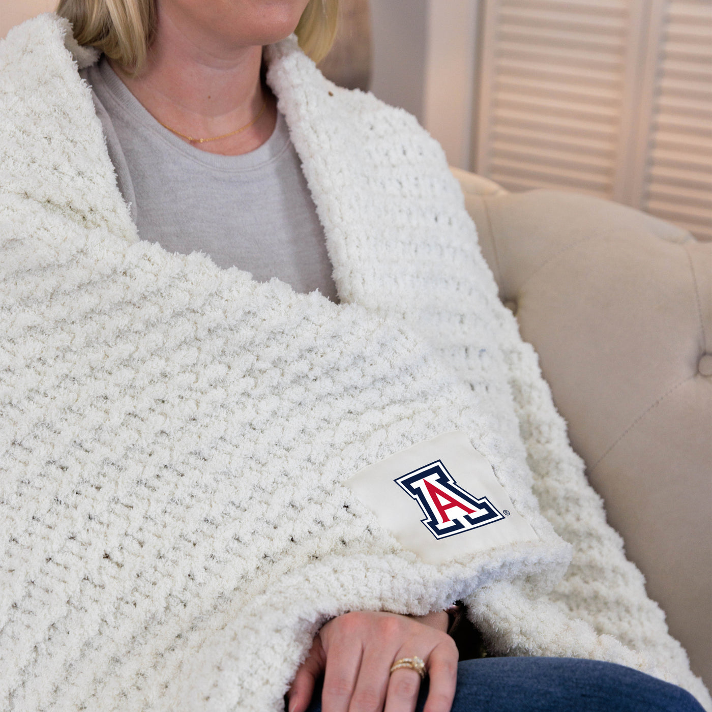 Arizona Ivory Cable Knit Throw 50x60