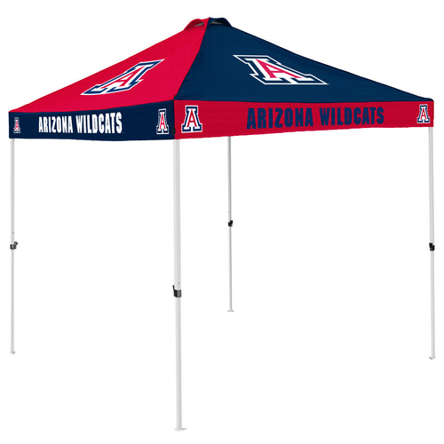 Arizona Checkerboard Canopy shelter by Logo Brands, featuring a vibrant red and white checkerboard pattern.