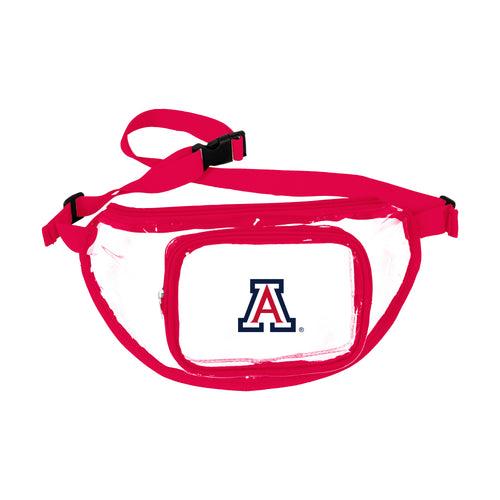 Arizona Clear Fanny Pack bag by Logo Brands showing transparent design with adjustable strap and zipper closure.