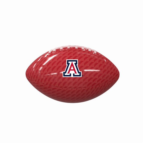 Glossy Arizona Carbon Fiber Mini Football for recreation by Logo Brands, showing its compact size and sleek carbon fiber design.