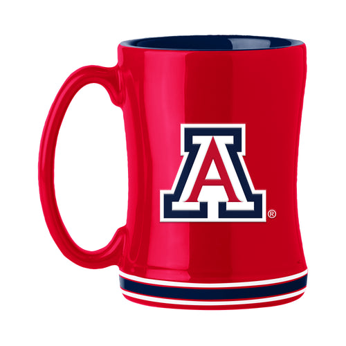 Arizona 14oz Relief Mug by Logo Brands, ceramic drinkware with embossed Arizona state design and large handle.
