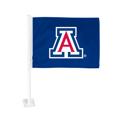 University of Arizona auto flag by Logo Brands featuring the university's logo on a car flag for vehicle display.