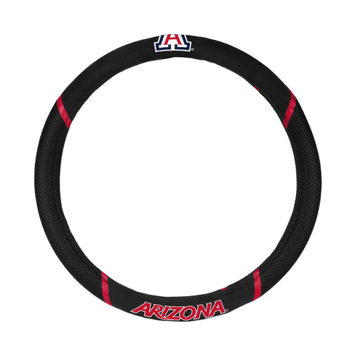 University of Arizona logo steering wheel cover by Logo Brands, auto cover with team logo for car interior decoration.