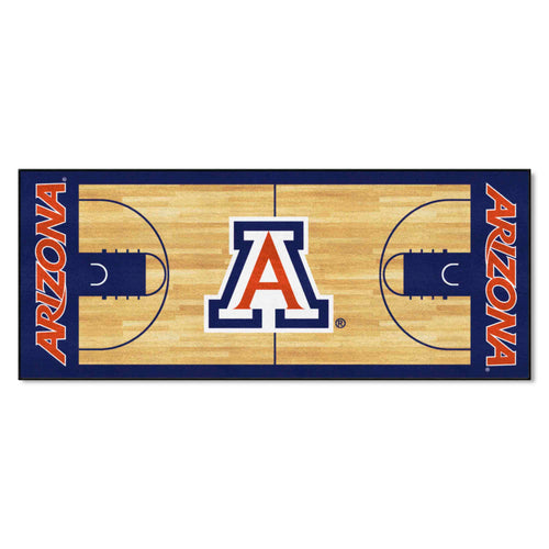 University of Arizona NCAA basketball runner mat by Logo Brands, featuring team logo and colors, designed for sports enthusiasts.