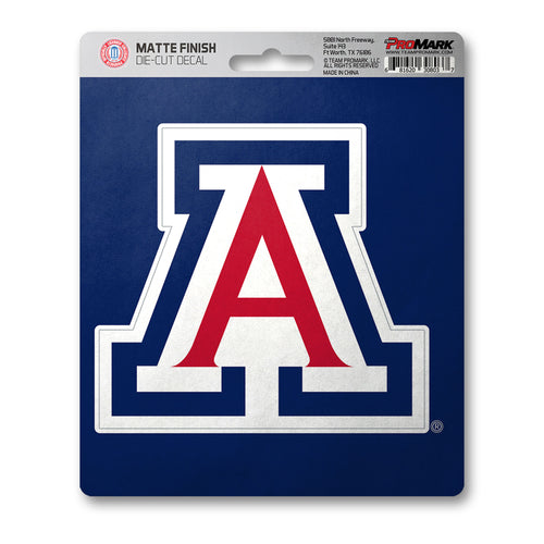 University of Arizona matte decal sticker featuring the school's logo, ideal for laptops, water bottles, or other surfaces.