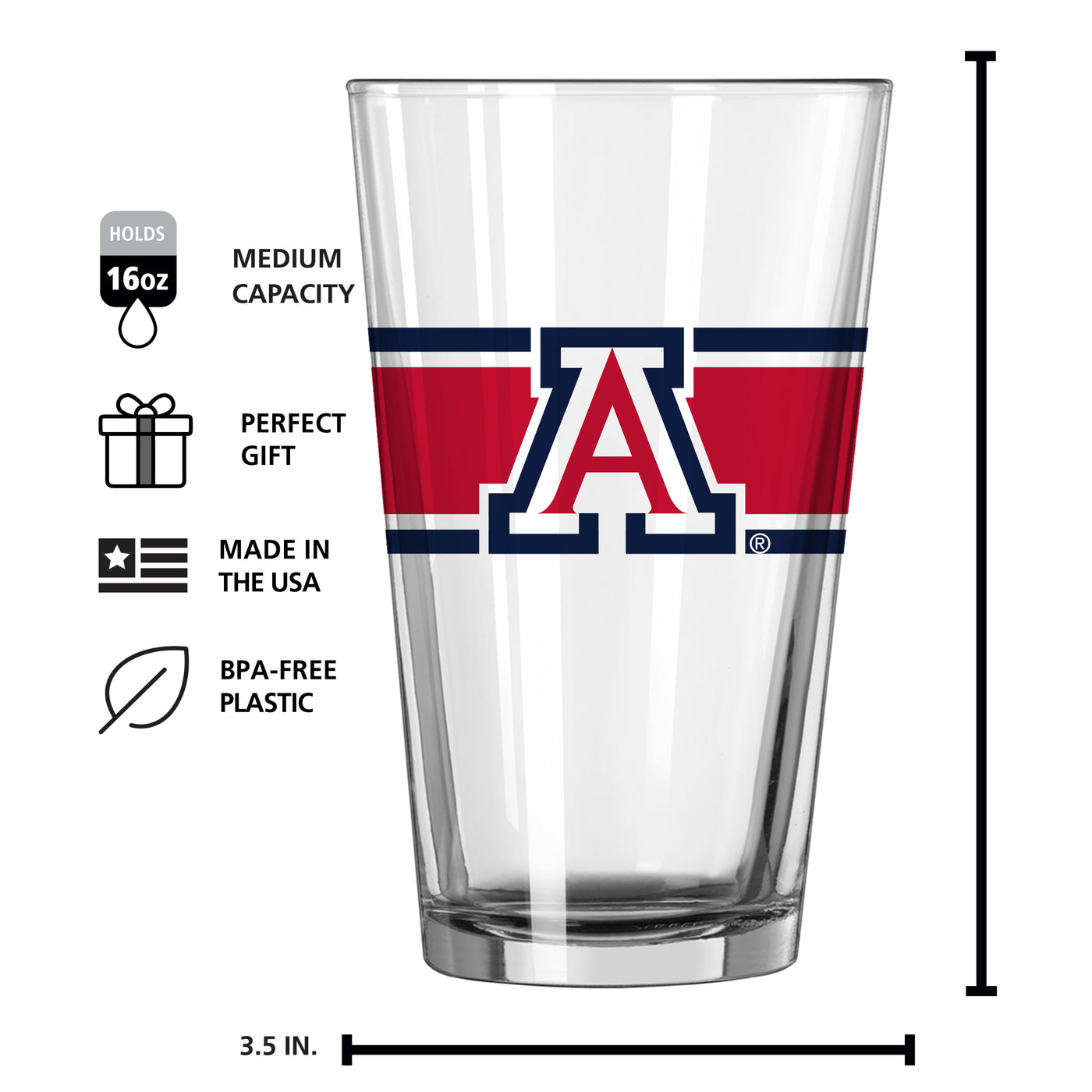 Arizona 16oz Stripe Pint Glass