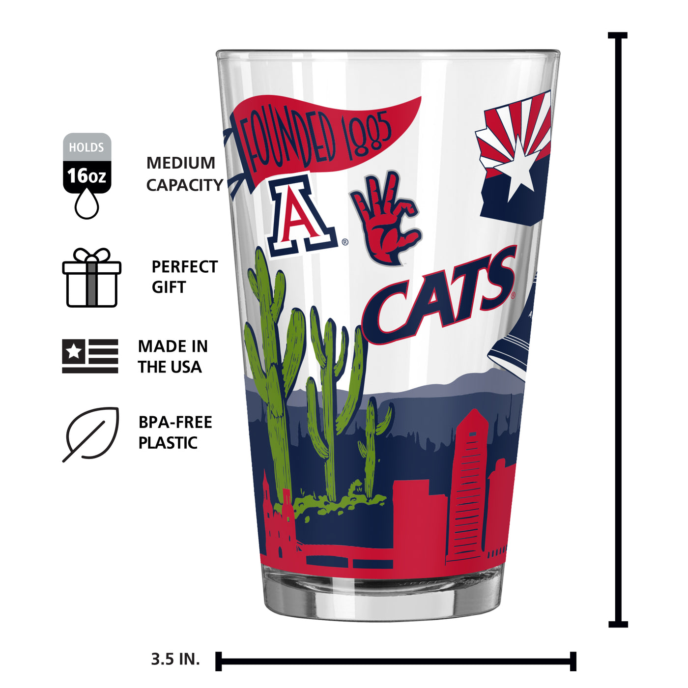 Arizona 16oz Native Pint Glass