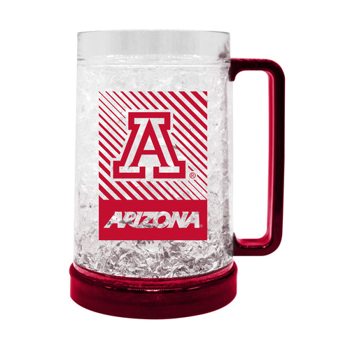 Arizona Freezer Mug from Logo Brands, insulated drinkware with a frosted finish and Arizona Wildcats logo for cold beverages.