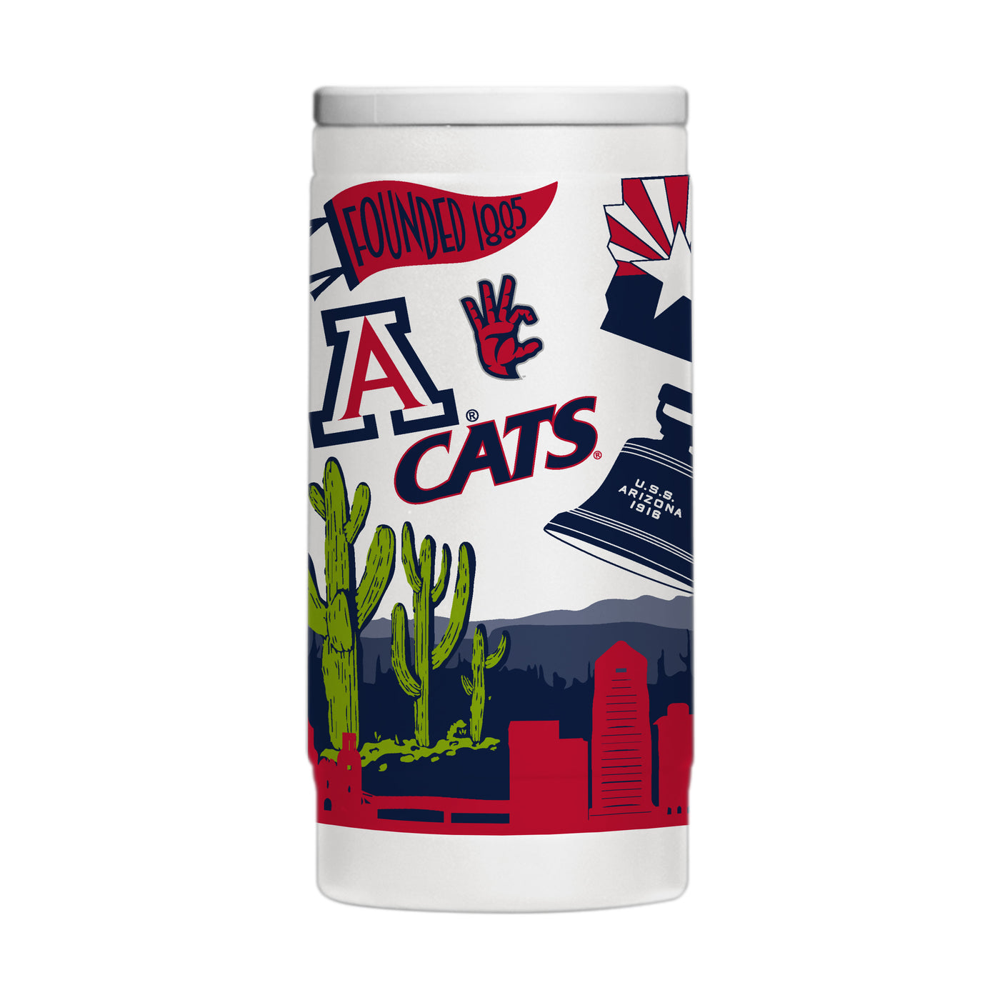 Arizona 12oz Native Powder Coat Slim Can Coolie