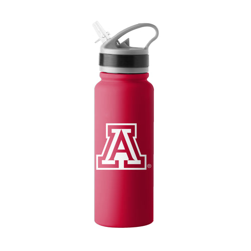 Arizona Logo 25oz stainless steel single wall flip top bottle, drinkware with Arizona logo design and black flip lid.