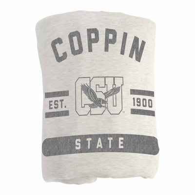 Coppin State Oatmeal Sweatshirt Blanket - Logo Brands