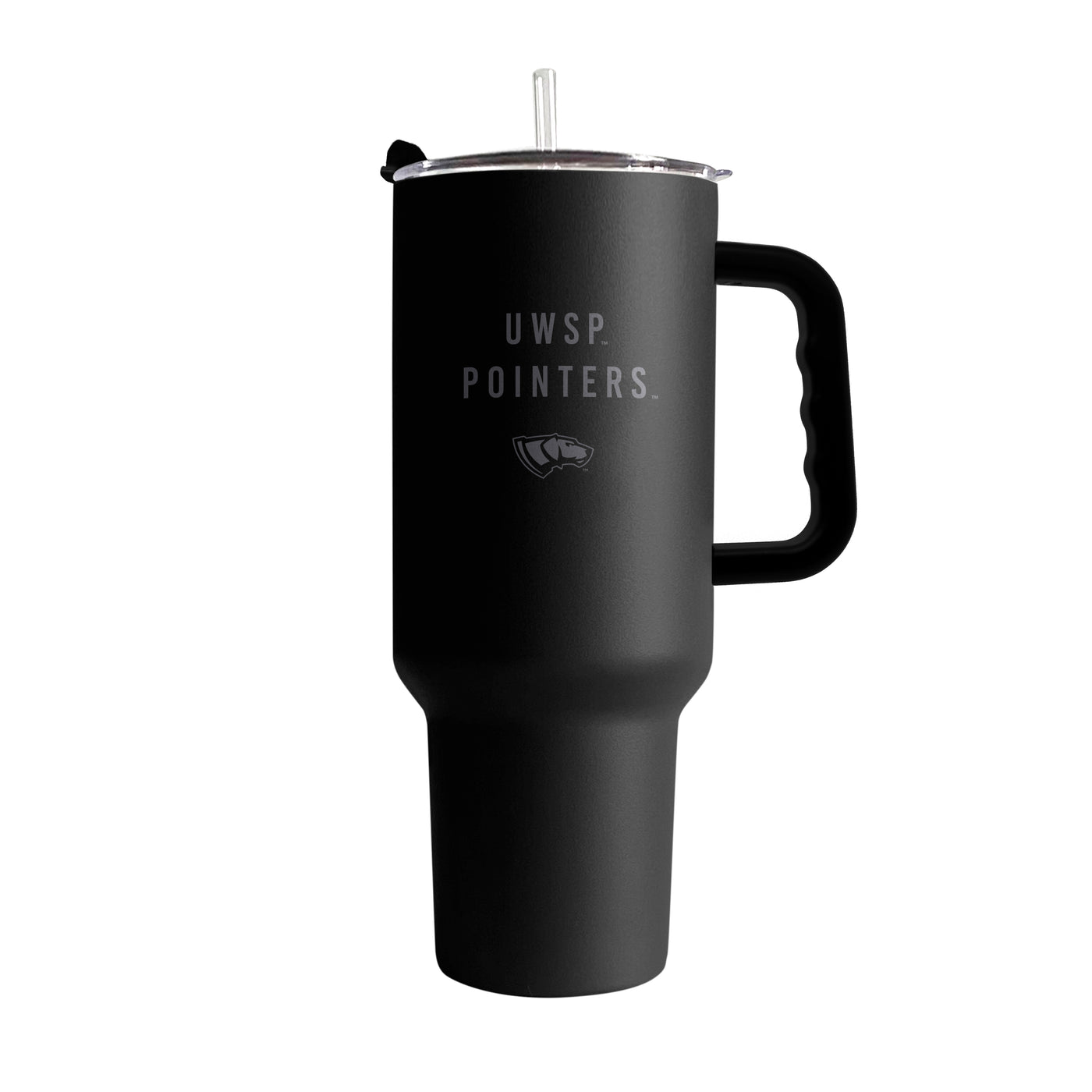 Wisconsin - Stevens Point 40oz Black Tonal Powder Coat Tumbler