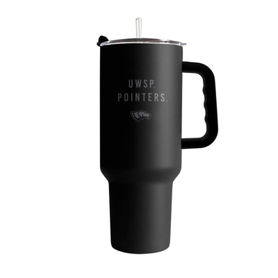 Wisconsin - Stevens Point 40oz Black Tonal Powder Coat Tumbler