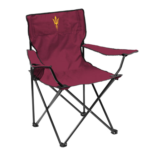 Arizona State Quad Chair by Logo Brands, lightweight outdoor furniture with the Arizona State University logo and team colors.