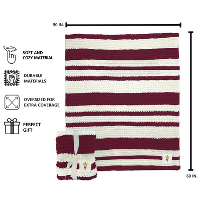 Arizona State Cable Knit Throw 50x60