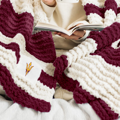 Arizona State Cable Knit Throw 50x60