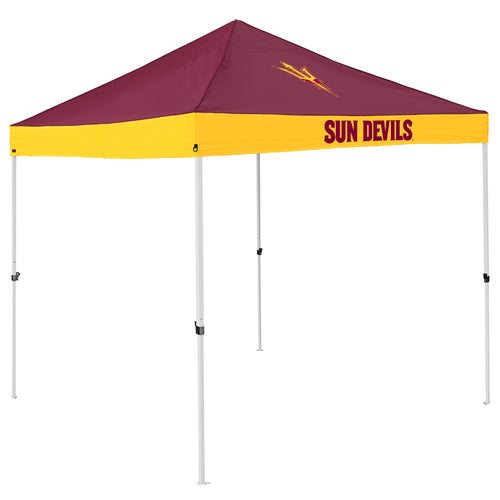 Arizona State Economy Canopy shelter by Logo Brands, showing a durable outdoor canopy with team logos in a stadium setting.