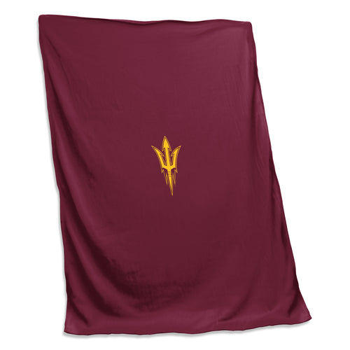 Arizona State sweatshirt blanket by Logo Brands, soft cozy throw with Arizona State University logo and team colors.