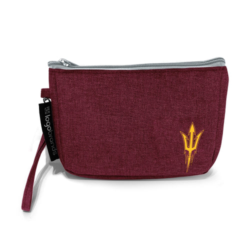 Arizona State Crosshatch Wristlet bag by Logo Brands featuring crosshatch pattern and ASU logo design.