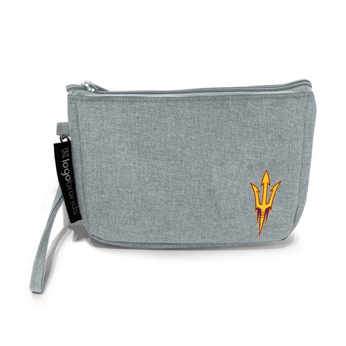 Arizona State Black Crosshatch Wristlet bag by Logo Brands with crosshatch pattern and wrist strap design.