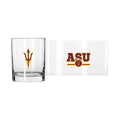 Arizona State 14oz Letterman Rocks Glass