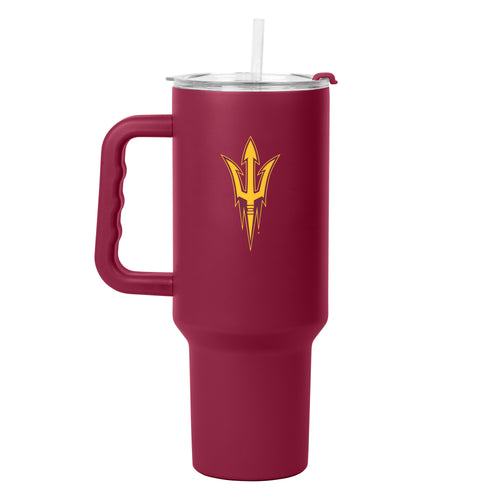 Arizona State 40oz Flipside powder coat tumbler by Logo Brands, showing durable drinkware with Arizona State logo and flip lid.