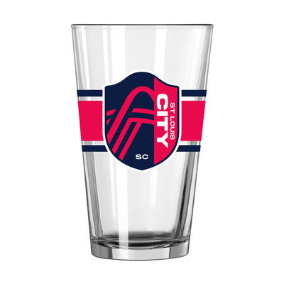 St Louis City SC 16oz Stripe Pint Glass - Logo Brands