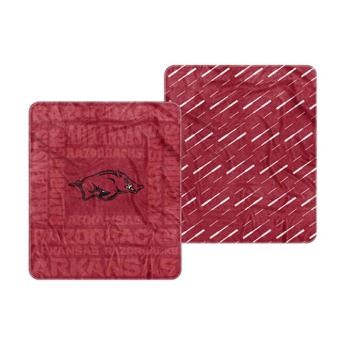 Arkansas Dream Replay Weave Throw Blanket by Logo Brands, 50x60 inches, soft woven fabric with Arkansas Razorbacks logo.