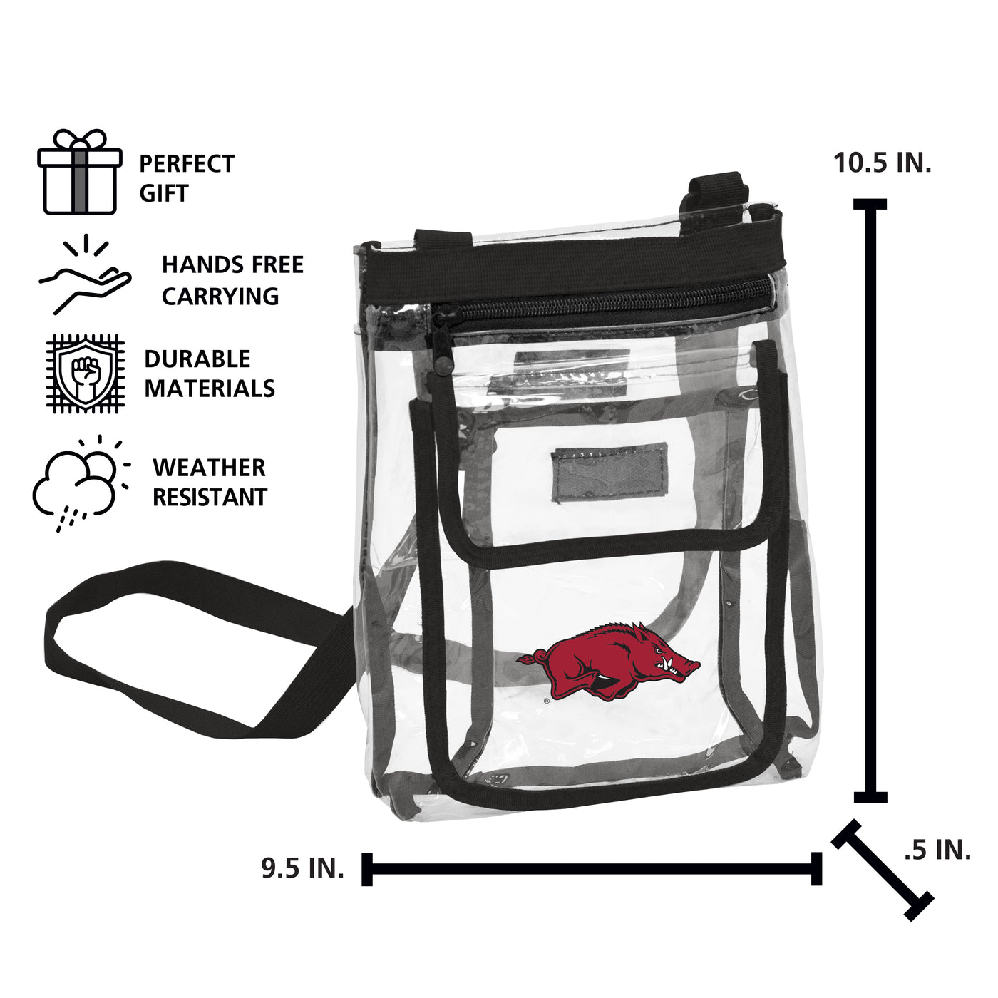 Arkansas Gameday Black Clear Crossbody