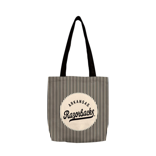 Arkansas Classic Canvas Tote bag by Logo Brands, featuring durable canvas material and Arkansas Razorbacks team logo.