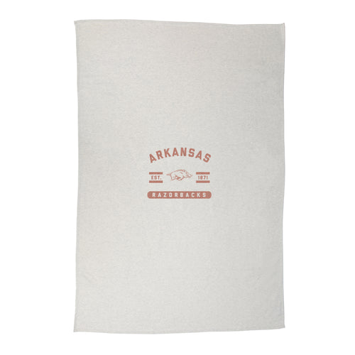 Arkansas Oatmeal Sweatshirt Blanket by Logo Brands, soft and cozy fleece blanket with Arkansas logo design, perfect for warmth and comfort.