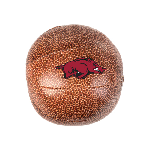 Arkansas Micro Soft Basketball by Logo Brands, a small soft recreation basketball with Arkansas team logo and vibrant colors.