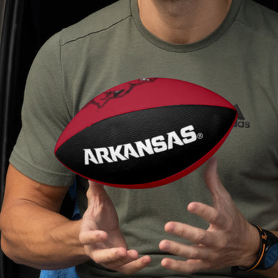 Arkansas Pinwheel Junior Size Rubber Football - Logo Brands