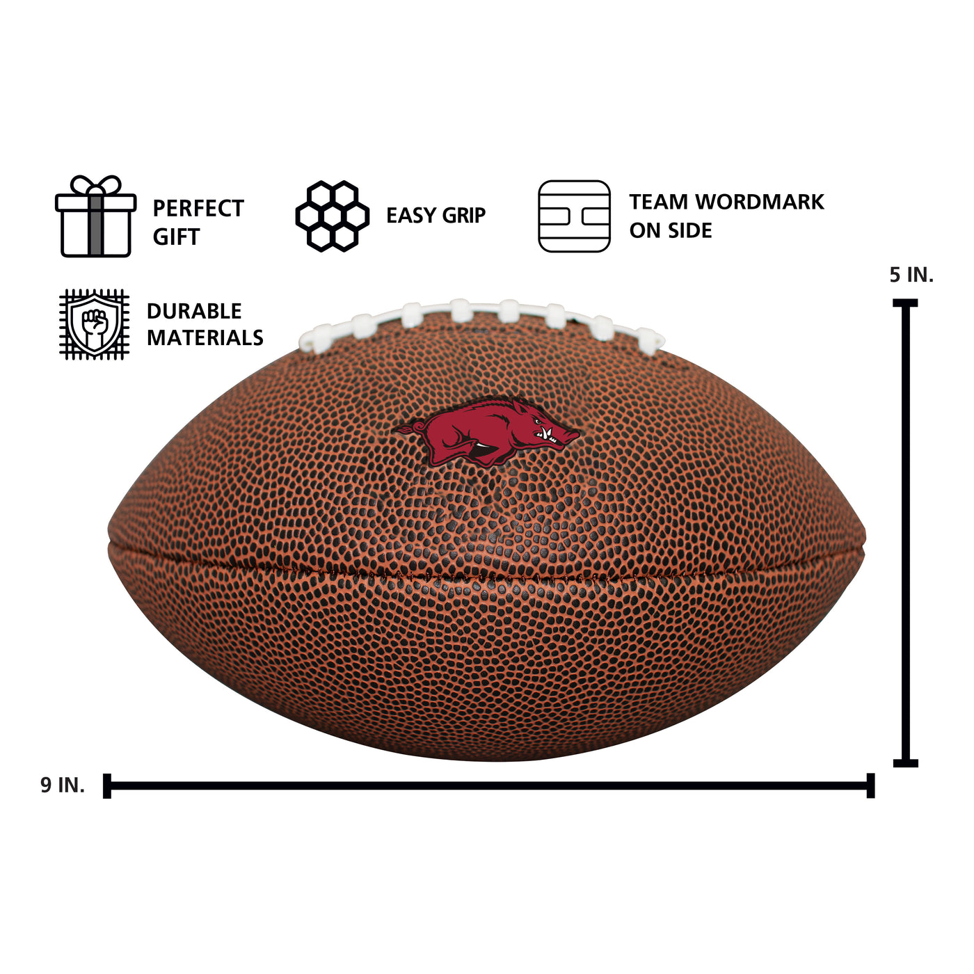 Arkansas Mini Size Composite Football - Logo Brands