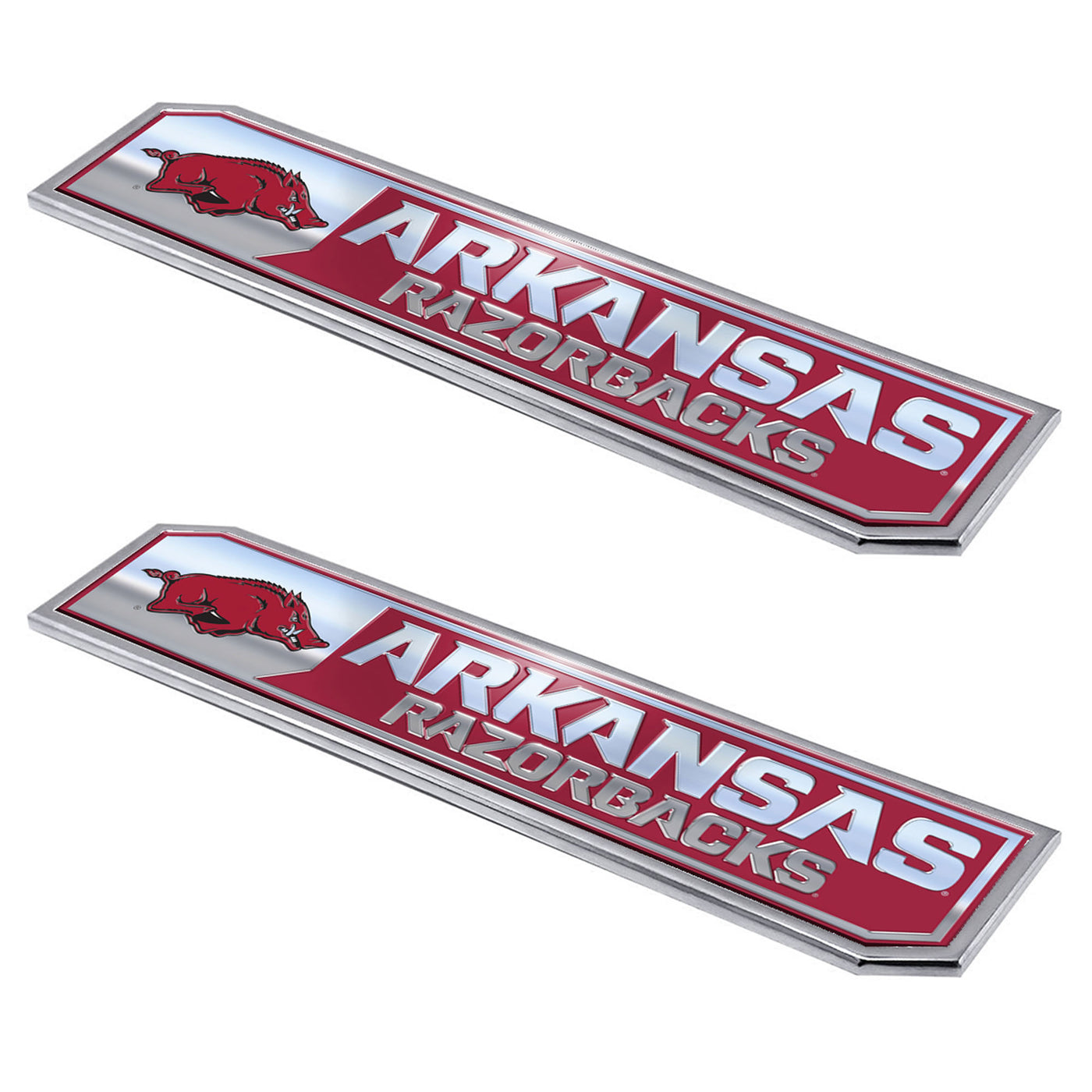 University of Arkansas Embossed Truck Emblem 2-pk