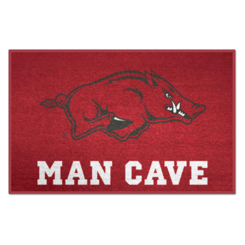 University of Arkansas Man Cave starter mat by Logo Brands, featuring team logo and design for Arkansas Razorbacks fans.