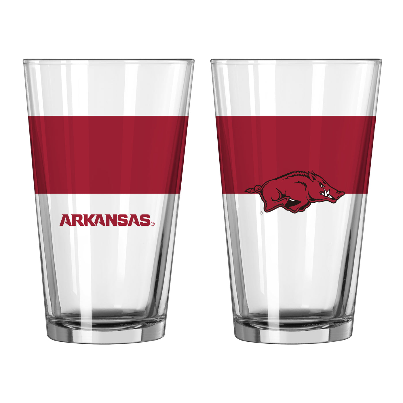 Arkansas 16oz Colorblock Pint Glass - Logo Brands