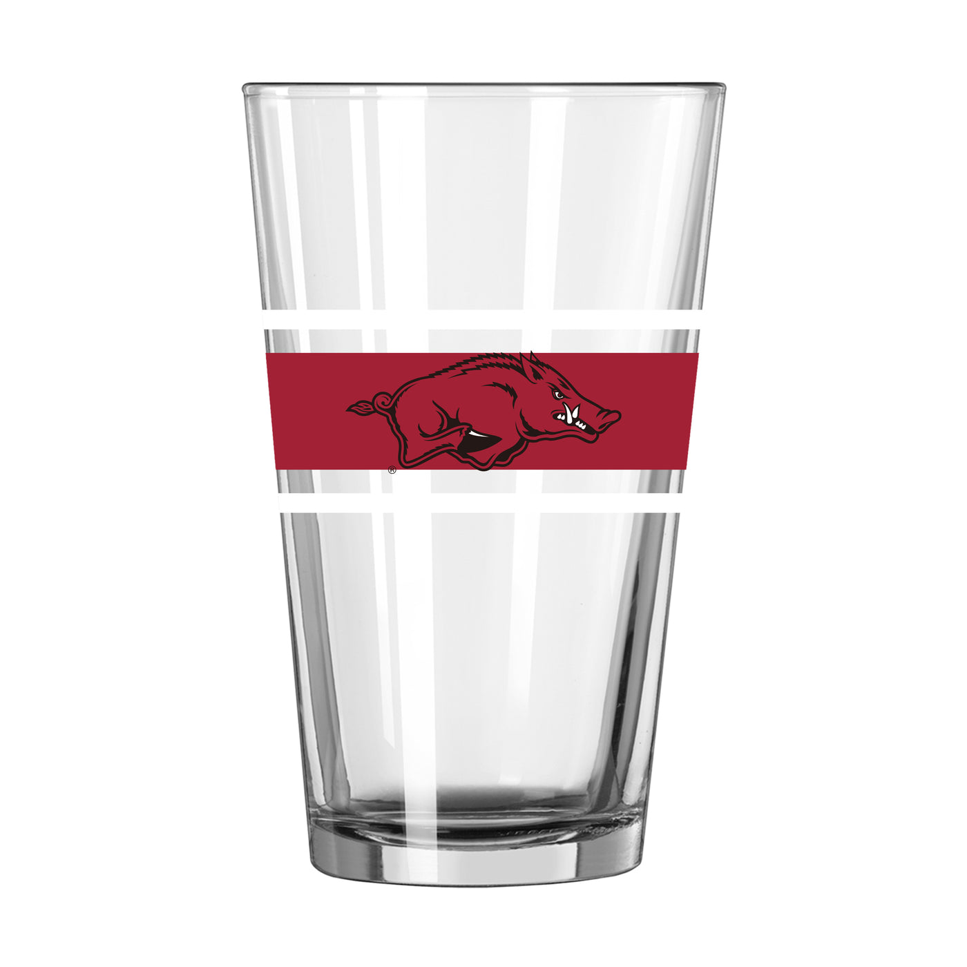 Arkansas 16oz Stripe Pint Glass