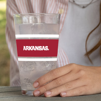 Arkansas 16oz Stripe Pint Glass