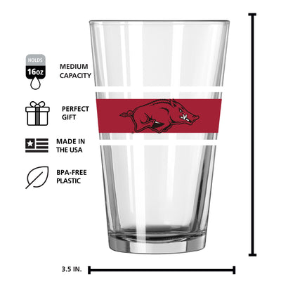 Arkansas 16oz Stripe Pint Glass