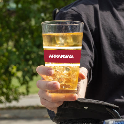Arkansas 16oz Stripe Pint Glass