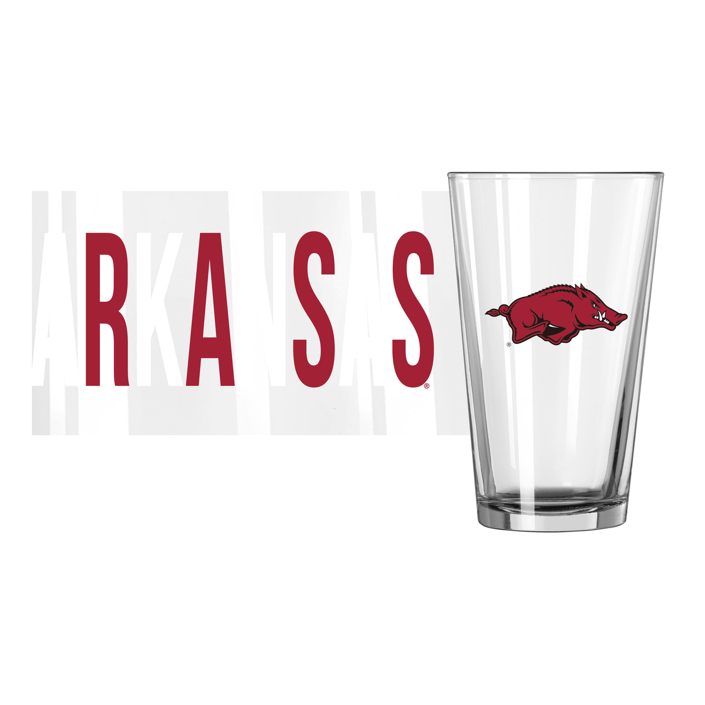 Arkansas 16oz Overtime Pint Glass